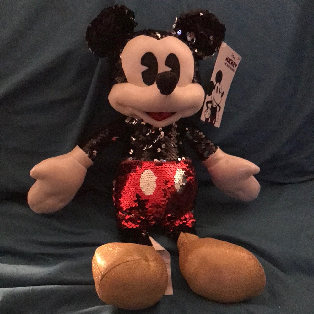Disney Parks Original Mickey Mouse Reversible Sequin Plush